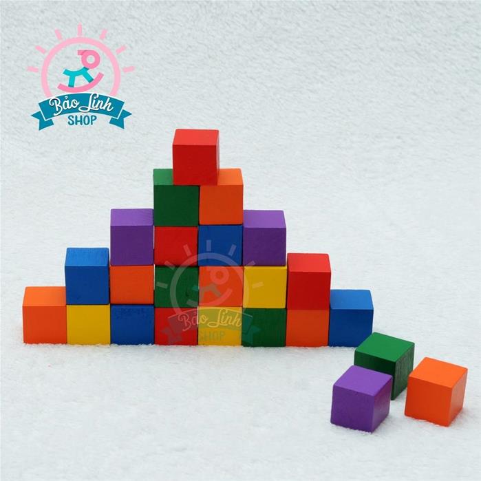 50 khối cube mầu kích thích sáng tạo - Làm quen với toán học cho bé